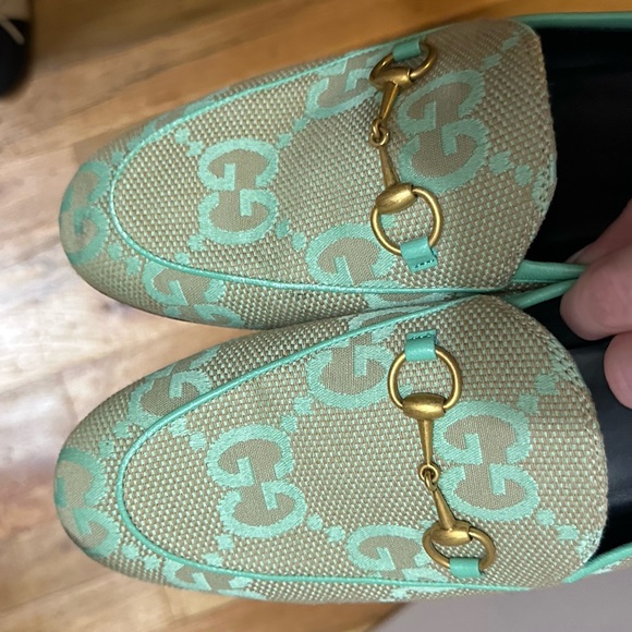 Gucci Jordaan loafers in monogram canvas mint green - Picture 14 of 16